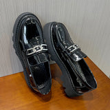 Tryess- Samil Chain Detail Patent Loafers