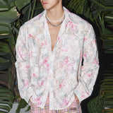 TRYESS Men Shirt Floral Printing Lapel Long Sleeve Casual Men Clothing Streetwear Loose Korean Style Fashion Shirts S-5XL TRYESS