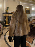 Fashion Winter Warm Fluffy Faux Fur Jacket Women Chic Thicken Lapel Full Sleeve Thermal Coat New 2024 Females Casual Streetwear