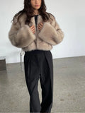 Women Fashion Fluffy Faux Fur Coat 2024 Loose Long Sleeve Jacket Autumn Winter Female Luxury Thick Lady High Street Outerwear ﻿