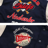 Tryess-Street hip-hop high-quality flocking embroidery design loose baseball uniform jacket men's fashion ins handsome all-match jacket