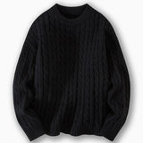 Streetwear New Spring Mens Knitwear Casual Long Sleeve Ribbed O Neck Jumper Tops For Men Vintage Twist Jacquard Knitted Sweater