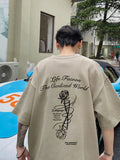 TRYESS-90s streetwear  Gothic Letter Rose Printed T-Shirt Men Hip Hop Fashion Oversized Tshirts  Summer Breathable Cotton Y2K Streetwear Tee Tops