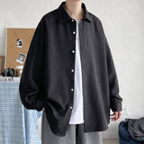 TRYESS Men Korean Fashion White Long Sleeve Shirts Mens Harajuku Black Oversized Shirt Male Button Up Shirts Blouses 5XL