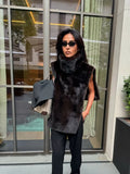 2025 Women Warm Thicken Vest Fashion Turtleneck Furry Fur Sleeveless Waistcoats Lady Luxuries New Winter Street Party Outerwears