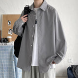 TRYESS Men Korean Fashion White Long Sleeve Shirts Mens Harajuku Black Oversized Shirt Male Button Up Shirts Blouses 5XL