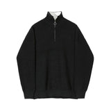 Tryess- Semi-High Neck Zipper Sweater