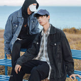 TRYESS-men fall outfits  All Match AllSeason Winter Fashion Men's Solid Casual T-Shirts Loose Pockets Denim Jacket Coat Cool Boy Warm Student Sport