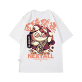 TRYESS-90s streetwear -2023 Summer Men Kawaii Lucky Cat Printed T Shirt Homme Short Sleeve Hip Hop Streetwear T-Shirts Japanese Fashion Y2K Tee Shirt