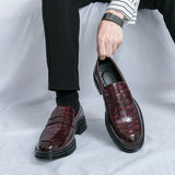 Tryess- Sinwol Croc Patent Sleek Loafers