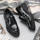 Tryess- Sinwol Double Buckle Croc Patent Loafer