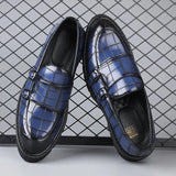 Tryess- Sinwol Double Buckle Croc Patent Loafer