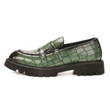 Tryess- Sinwol Double Buckle Croc Patent Loafer