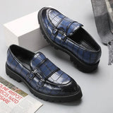 Tryess- Sinwol Double Buckle Croc Patent Loafer