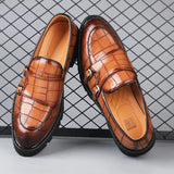 Tryess- Sinwol Double Buckle Croc Patent Loafer