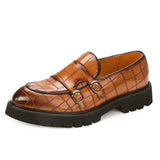 Tryess- Sinwol Double Buckle Croc Patent Loafer