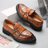 Tryess- Sinwol Double Buckle Croc Patent Loafer