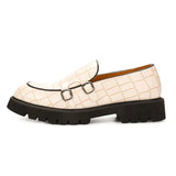 Tryess- Sinwol Double Buckle Croc Patent Loafer