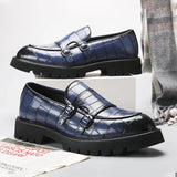 Tryess- Sinwol Double Buckle Croc Patent Loafer