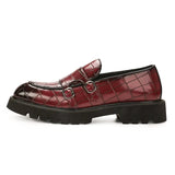 Tryess- Sinwol Double Buckle Croc Patent Loafer