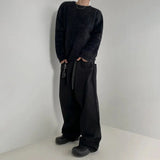 Tryess- Soft Furry Crew Neck Sweater