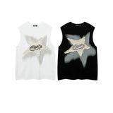 TRYESS-Classy Outfits Mens Fashion Casual Outfits Streetwear T-shirt Design Star Patch Sleeveless T-shirt