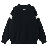 Tryess- Stitching Contrast Color Knitted Sweater