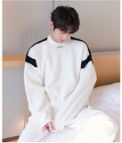 Tryess- Stitching Contrast Color Knitted Sweater