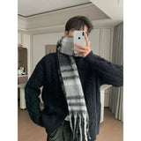 Tryess- Striped Plaid Scarf