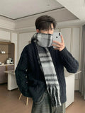 Tryess- Striped Plaid Scarf