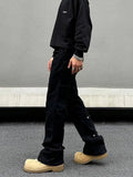 Tryess- Stylish Rivet-Accent Cargo Pants