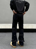 Tryess- Stylish Rivet-Accent Cargo Pants