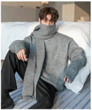 Tryess- Thickened Turtleneck Sweater with Scarf