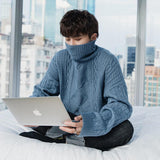 Tryess- Thickened Twist Turtleneck Sweater