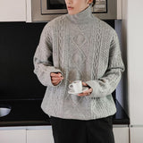 Tryess- Thickened Twist Turtleneck Sweater