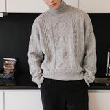 Tryess- Thickened Twist Turtleneck Sweater