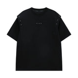 TRYESS-Classy Outfits Mens Fashion Casual Outfits Streetwear T-shirt Design Two-piece T-shirt with Cross Studs