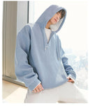 Tryess- V-Neck Hooded Sweatshirt