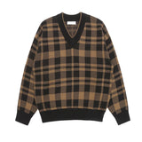 Tryess- V-Neck Plaid Sweater