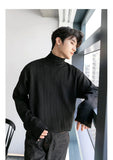 Tryess- Velvet High Collar Turtleneck Pullover