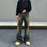 Tryess- Vintage Washed Yellow Mud Jeans