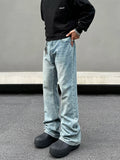 Tryess- Washed Blue Denim Pants