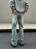 Tryess- Washed Blue Denim Pants