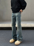 Tryess- Washed Blue Slim Denim Pants