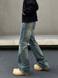 Tryess- Washed Blue Slim Denim Pants