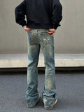 Tryess- Washed Blue Slim Denim Pants