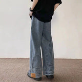 Tryess- Washed Inverted Denim Jacket & Pants