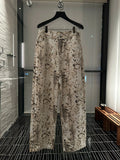 Tryess- Washed Leopard Wide-Leg Denim Pants