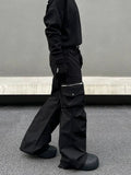 Tryess- Wide-Leg Cargo Pants