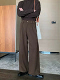 Tryess- Wide-Leg Casual Pants